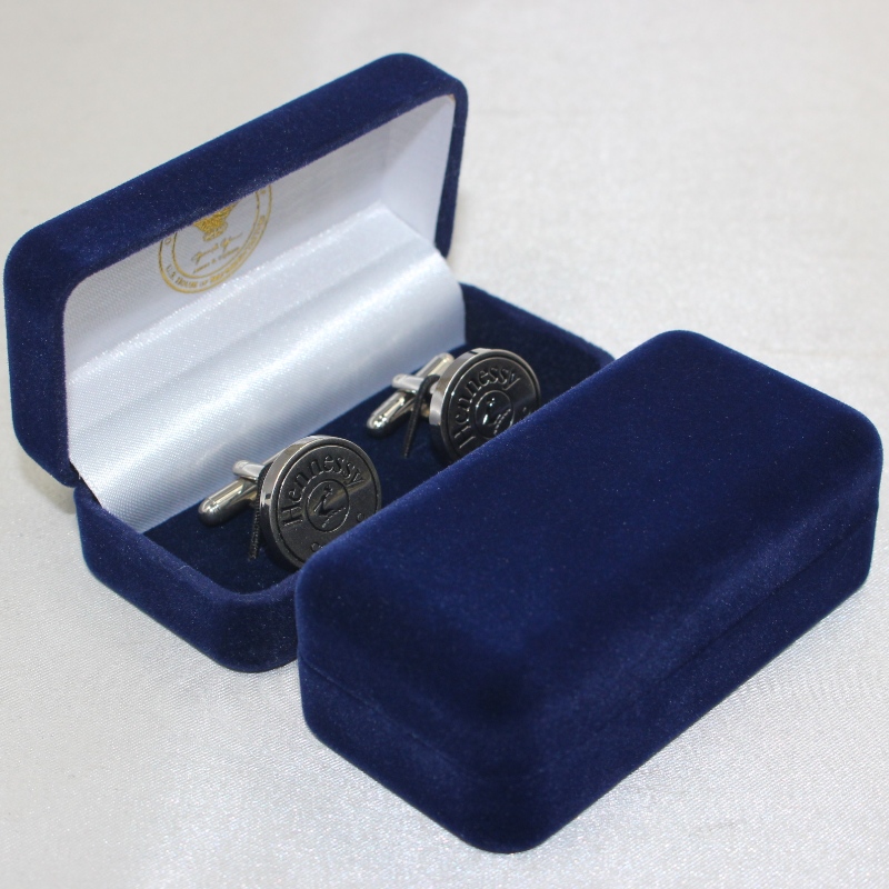 Article D-68S Boîte ronde en velours pour boutons de manchette, pince à cravate, badge, etc. mm. 75 * 38 * 28, poids environ 30g